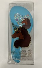 Afro Unicorn Detangling Hair Brush Printed Paddle Blue Swirl Shape