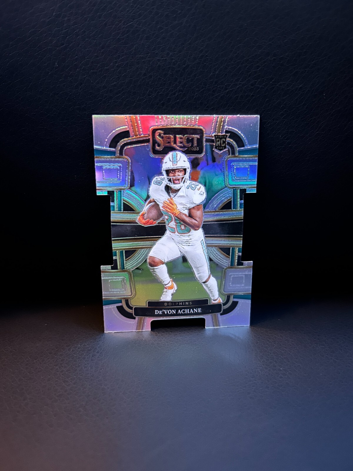 2023 Panini Select De'Von Achane Silver Prizm Die-Cut No. 63 (RC)