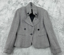 Carlisle Jacket Womens 10 Chevron Wool Button Career Classic Academia Preppy