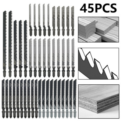 45pcs Universal Assorted Jig Saw Blades Set Wood Plastic Metal Cutting ...