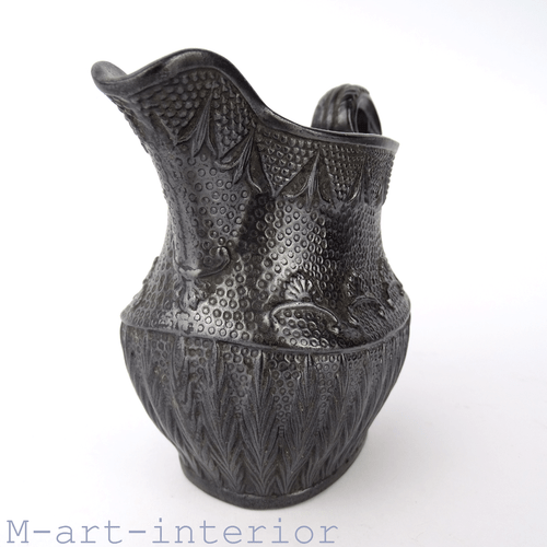 Antiker Basalt Krug, Kännchen, Black Jasperware, Staffordshire, England um 1800 - Bild 2 von 8