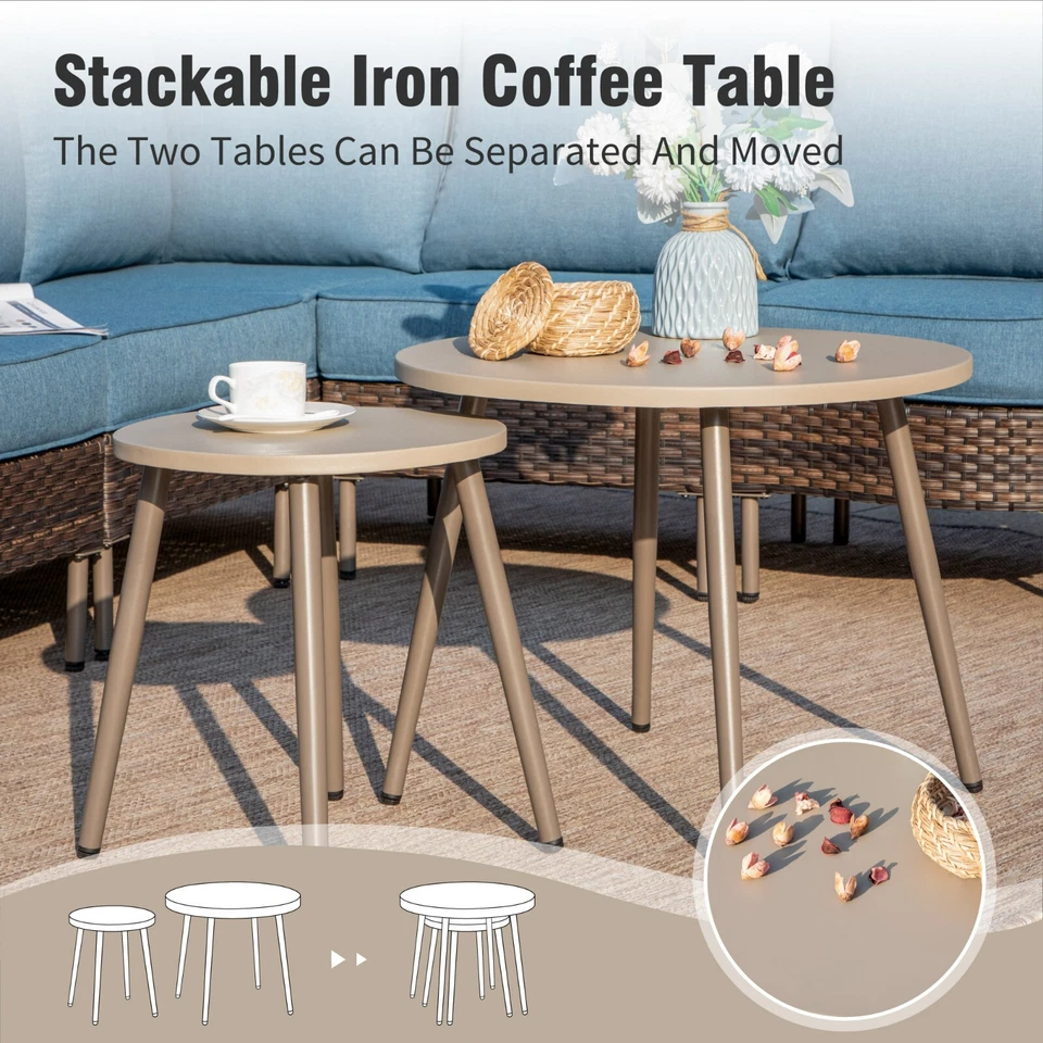 Комплект уличной мебели для патио 6-местный секционный плетеный набор для бесед из ротанга - Изображение 3 из 4