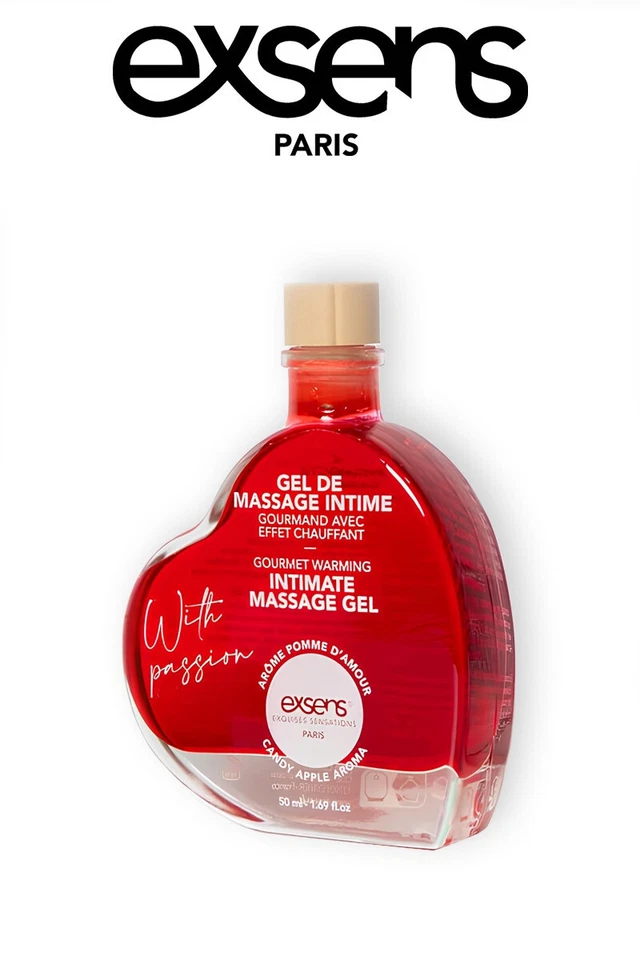 Huile de massage chauffante comestible Arôme Pomme d'Amour. - Photo 2/3