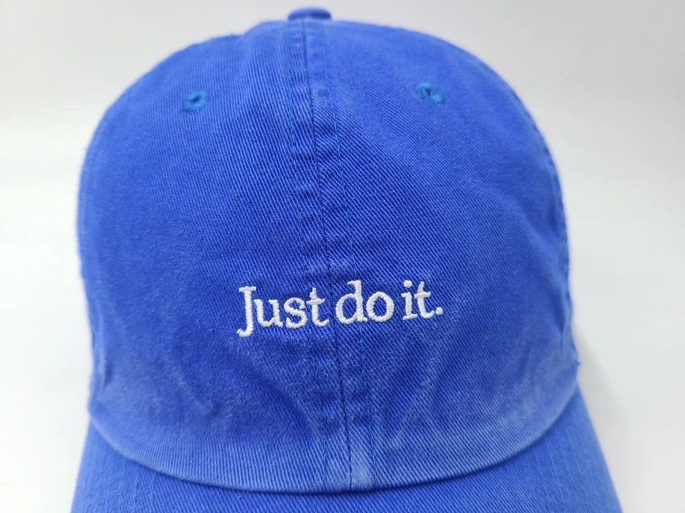 Nike Just Do It S1ZE Heritage86 Correa Ajustable Gorra Papá Hombres Azul Blanco Foto 4 de 4