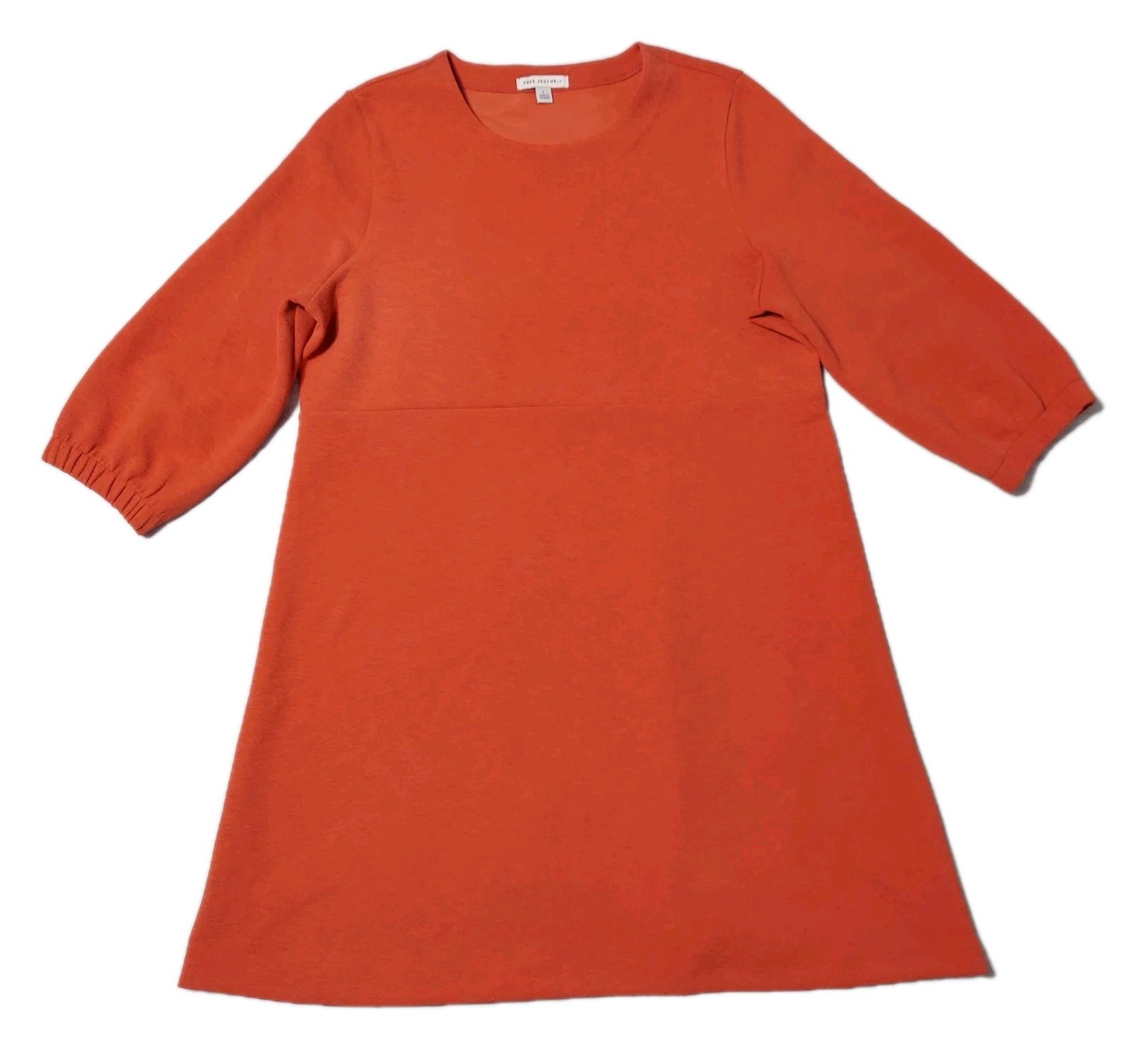 Free Assembly A Line Dress Womens Large Coral 3/4 Sleeve Stretch Casual Spring