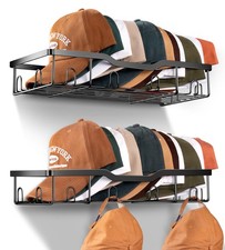 Metal Hat Racks for Baseball Caps Wall Hat Organizer Fit 48 Caps Holder, 2 Packs