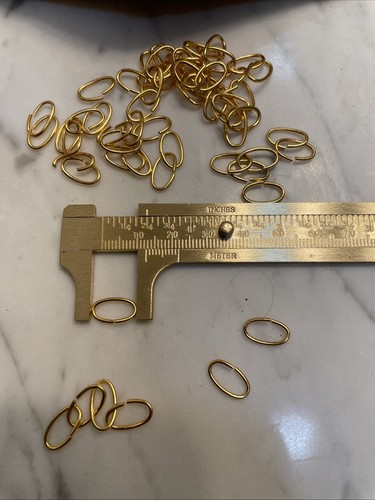 144 Vintage Gold Over Brass 12x8mm Open Jump Rings - Picture 3 of 3