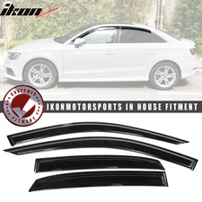 Fits 15-20 Audi A3 S3 RS3 Sedan Window Visors Acrylic Rain Guard Wind Deflector