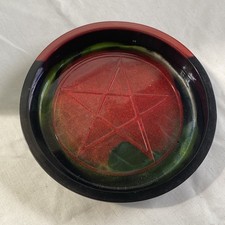 Pentacolo in resina piatto pentagramma glitter scintillio multicolore vortice rovere