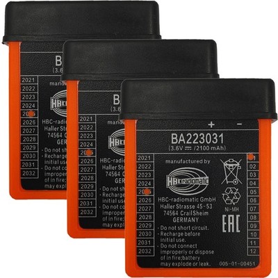 3x HBC BA223031 2100mAh 6V Rechargeable Battery , replace BA223030 BA223000 FUB6