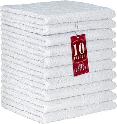 DecorRack 10 Pack 100% Cotton Wash Cloth, Luxurious Soft, 12 10 Pack, 10 