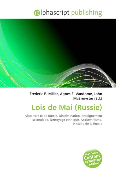 Frederic P. Miller (U. A.) | Lois De Mai (Russie) | Taschenbuch | FranzöSisch-image