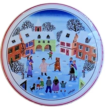 Villeroy & Boch Naif Christmas Porcelain China Trinket Dish Lid Laplau Box 5"