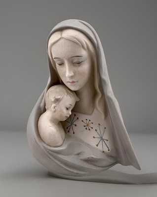 MCM ARDALT JAPAN Starburst Atomic Star Madonna & Child Bust Planter Religious