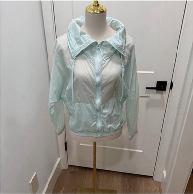 Adidas Stella McCartney Womens Barricade Windbreaker Jacket Mint Green Size 36