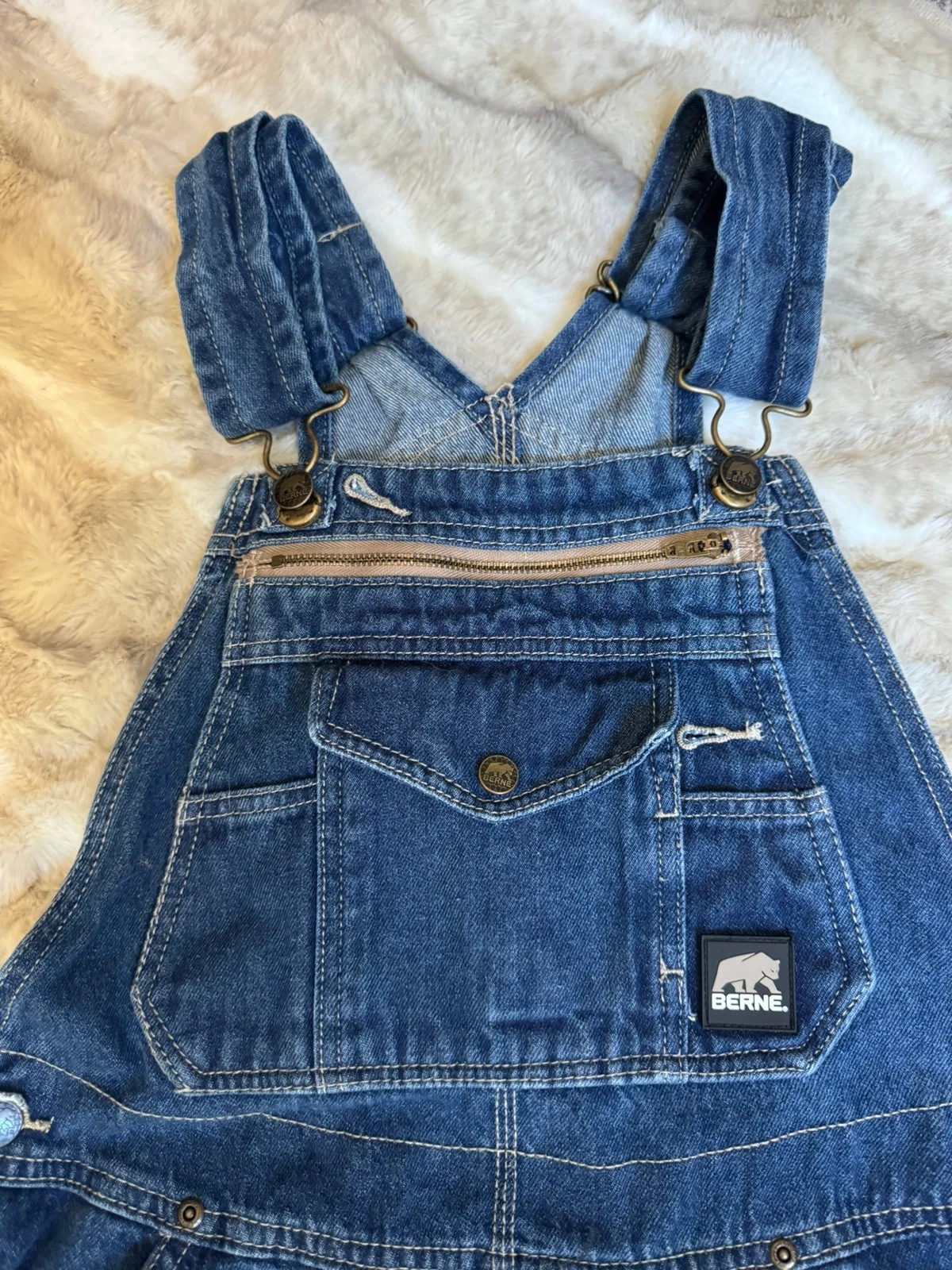 Berne Mens Sz: 34x32 Bib Overalls Blue Denim 100% Cotton Casual Workwear