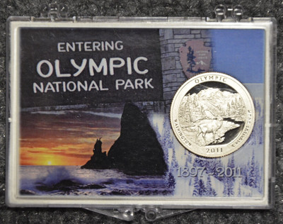 2011-S Clad Proof Olympic National Park Quarter 25C w/ 2x3 Snaplock Case