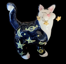 ANNACO CREATIONS AMY LACOMBE WHIMSICLAY FANCY FELINES MOON  STARS 2001