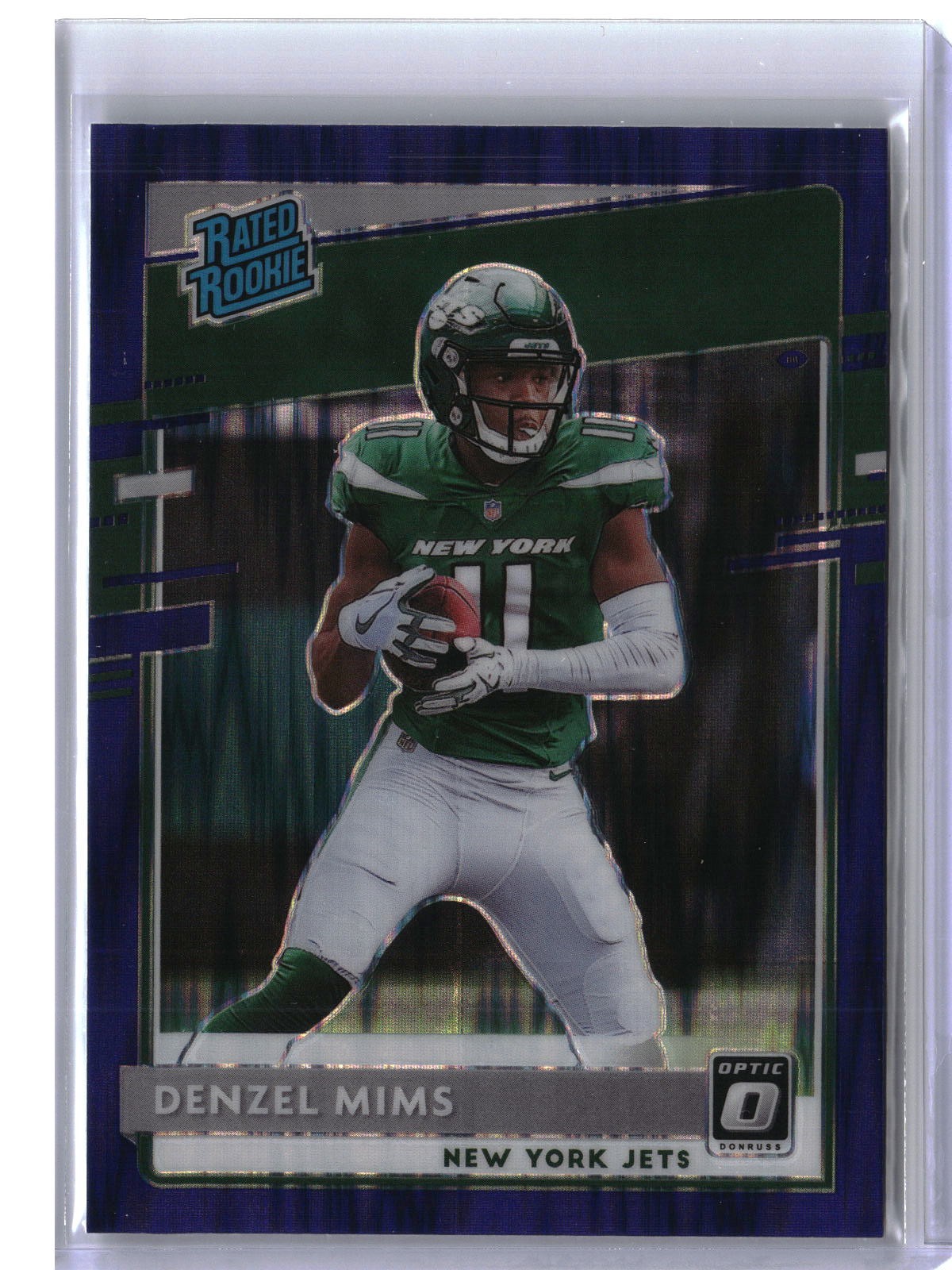 2020 Donruss Optic #173 Denzel Mims Purple Shock Prizm RC
