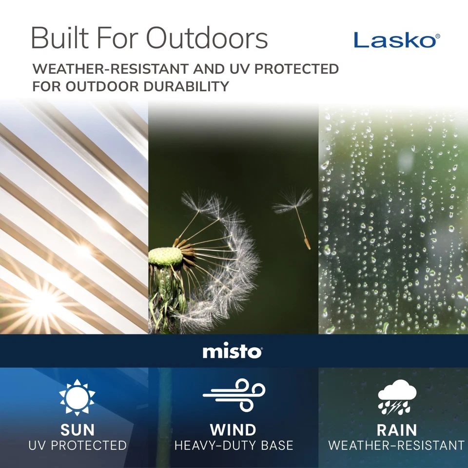 Ventilador torre de nebulización exterior Lasko Misto 42", blanco Foto 4 de 4