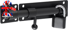 Slide Gate Latch Bolt Safety Door Lock with Padlock & 4 Keys Heavy Duty Solid SU