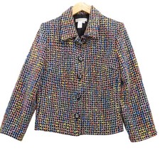 Coldwater Creek Tweed Blazer Jacket Multicolor Petite Size P8
