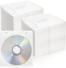 500 Pack Premium CD DVD Sleeves, Double Sided Refill Plastic Sleeve Disc Sleeves