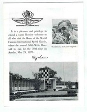 1975 Welcome to the Indianapolis Motor Speedway Booklet Tony Hulman