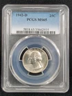 1942 D 25C WASHINGTON QUARTER PCGS MS65 6589