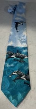 Vintage DOLPHIN Themed Men's Necktie, Surrey, 1990s, USA