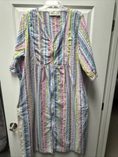 Collections Etc House Dress Lounge Mumu Nightgown Pockets Women’s Size 18/20/XL