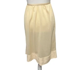 Vintage Half Slip Ivory Lingerie Skirt Extender with Trim Detail Womenswear