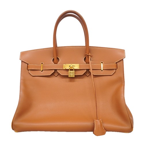 Auth [6ic4437] HERMES Handbag Birkin 35 Courchevel Gold □C [Pre-owned]