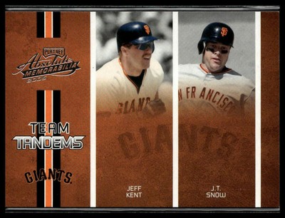 2005 Playoff  Memorabilia #TT-89 Jeff Kent / J.T. Snow Team Tandems #/250