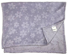 Little Miracles Purple Embossed Flower Baby Blanket Soft Fleece 30x45 Costco