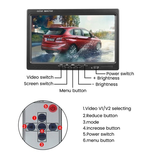 7" Monitor--RV Truck Bus Wireless Night Vision System+2x Rear View Backup Camera - Picture 6 of 16