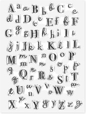 26 Capital Alphabets 52 Lowercase Alphabets Letter Rubber Clear Stamps for Card