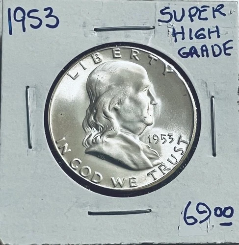 1953 Franklin Half Dollar Brilliant Uncirculated Key Coin Lowest Minted Franklin