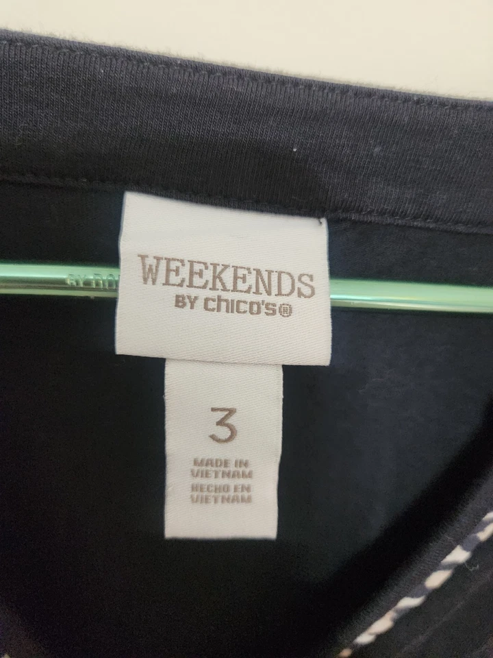 Camisa tejida Weekends by Chico para mujer con acento de leopardo talla XL 3 Foto 3 de 4