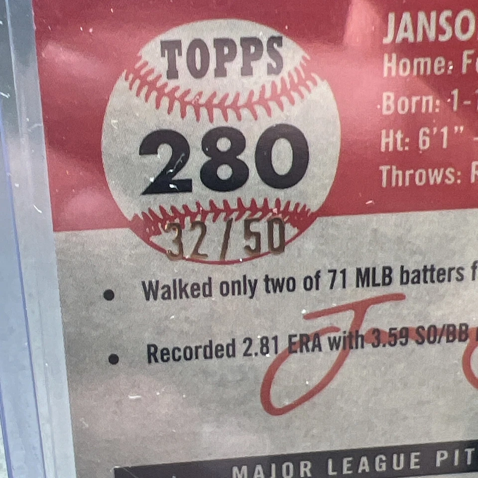 Janson Junk RC 2022 Topps Chrome Platinum Toile Cream/Gold Refractor /50 #280 - Image 3 of 3