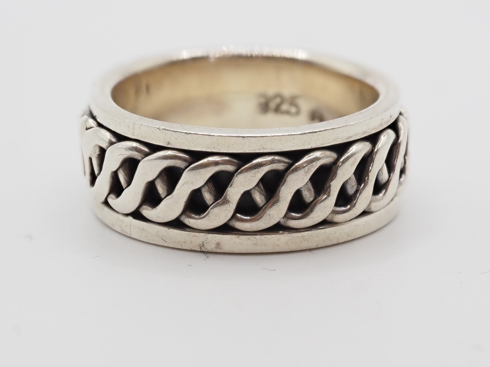 Sterling Silver Spinner Ring Size P R29