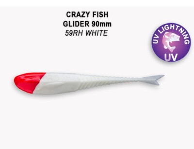  Crazy Fish Glider 9cm, 8 Stk, Gummifisch Dropshot, Top für Hecht Zander Barsch 