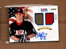 2012 USA Baseball 18U National Team Dual Jerseys Signatures #14 Chris Okey 57/99