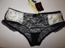 Bnwt La Senza Shorts 8 10 12 16 18 Rouched Ivory Silk Black Lace