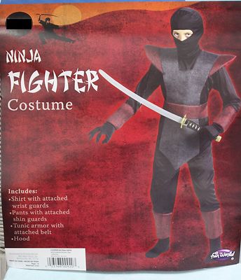 BOYS NINJA FIGHTER COSTUME Small (6) Martial Arts Child Kids Halloween NEW