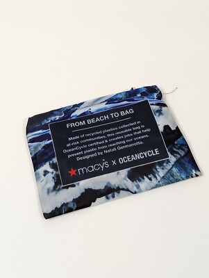 Macy's x OceanCycle Reusable Tote Bag Packable Recycled Natali Germanotta NWOT