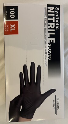 10 Schachteln SCHWARZ Nitrilhandschuhe Nitrilpulver & Latexfrei **100** Box XL GRÖSSE.