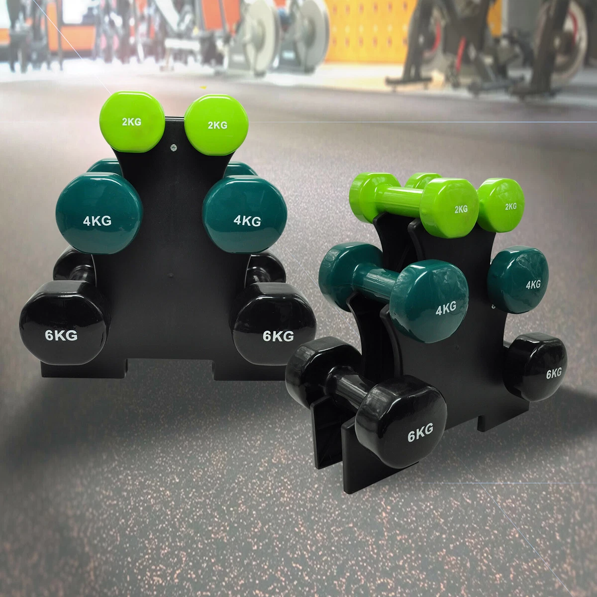 Lifelong  PVC Dumbbells 2 x 2=4kg Weights (Black Color) Fitness