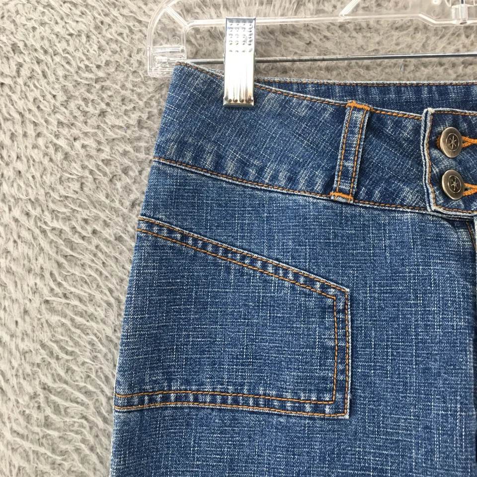 Pantalones de mezclilla de zinc de pierna recta para mujer 1 (28x31,5 real) azul tiro bajo cremallera mosca Foto 3 de 4