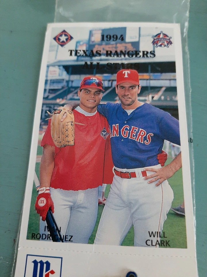 1994 Texas Rangers All-Star Game Pin Baseball Will Clark Ivan Rodriguez - Image 4 of 4